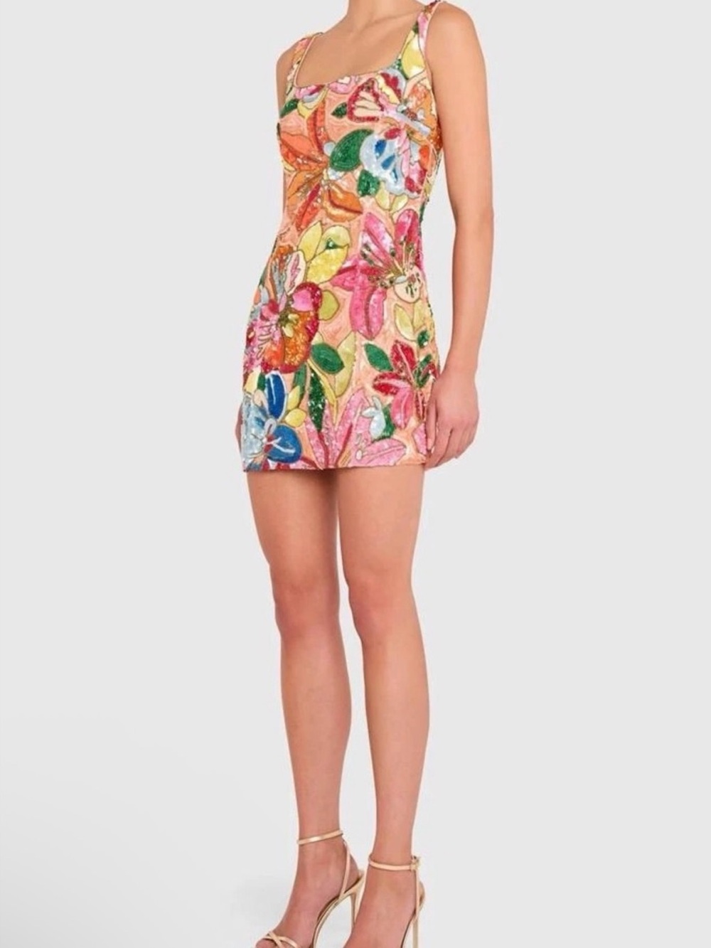 Amanda Uprichard Augustine Floral Sequin Mini Dress Size Medium NWT - Picture 3 of 11